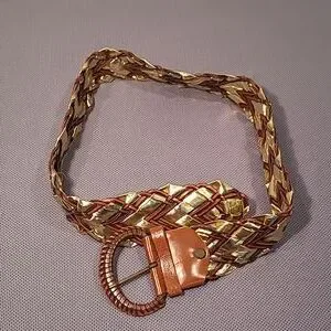 Petty | Accessories | Vintage Petty Brown Gold Wide Woven  display picture 3